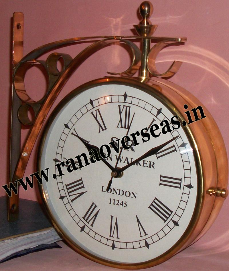 Brass Double sided clock.