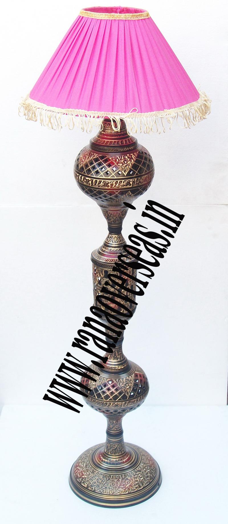 Brass Lamp base with shade in 42 Inches