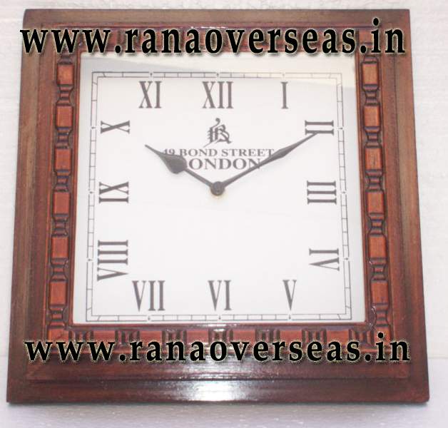 Wooden Square Shape Wall Clock.
