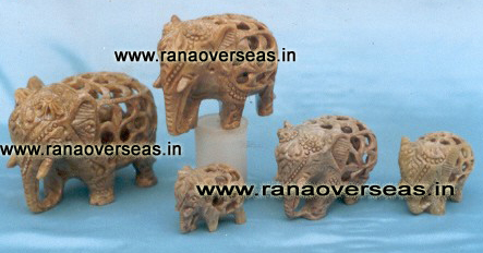 Stone Under Cut Elephant.. One baby Inside mother Stomach Set of 5 Pcs 