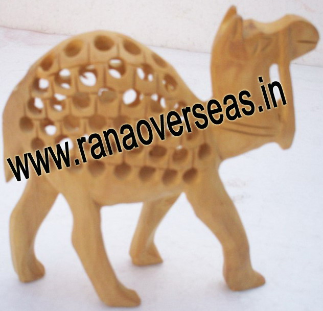 Wooden Carved Under Cut Camel